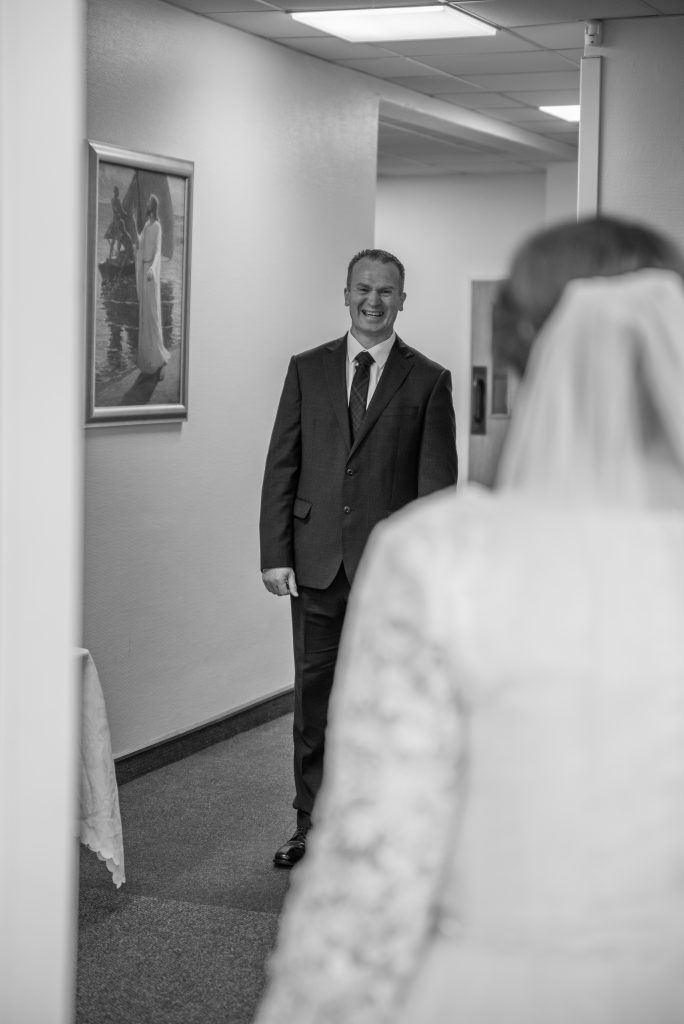 Father of the bride smiling