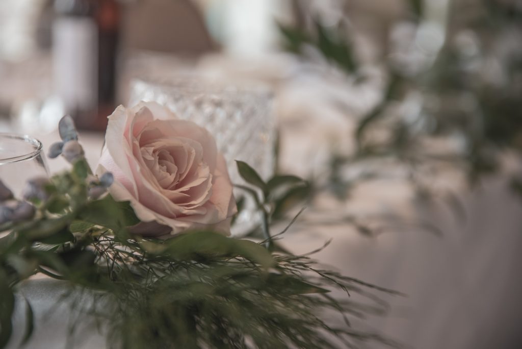 Wedding flowers on table