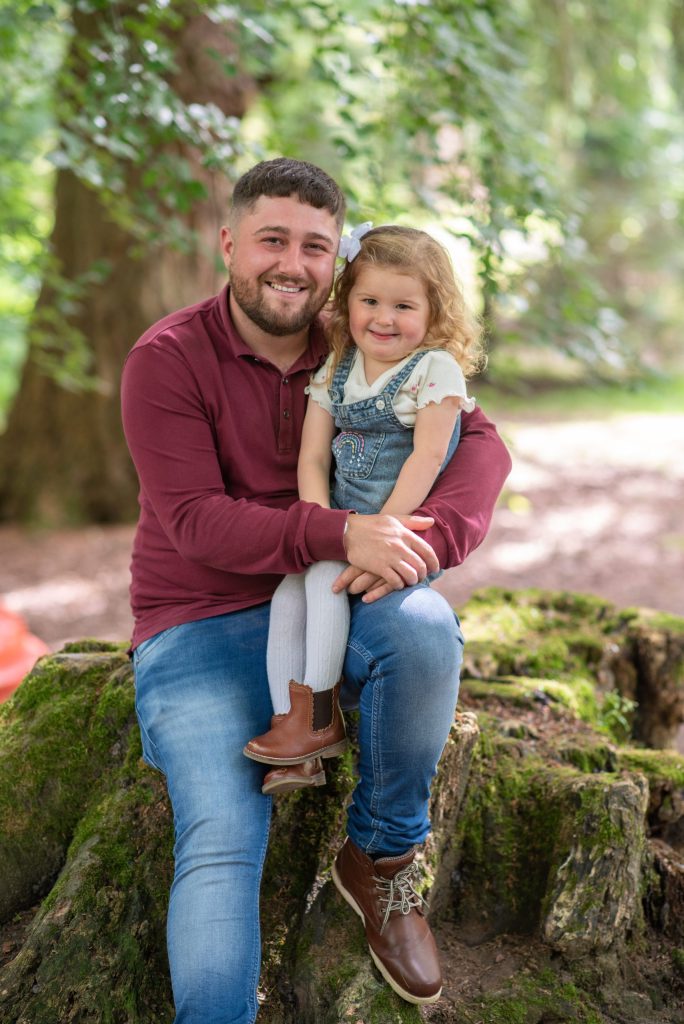 father and daughter photoshoot at Aden Park, Aberdeenshire, Mintlaw